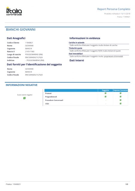 Report Persona Completo