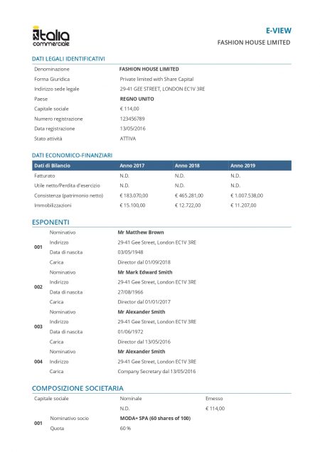 Dossier Estero E-View